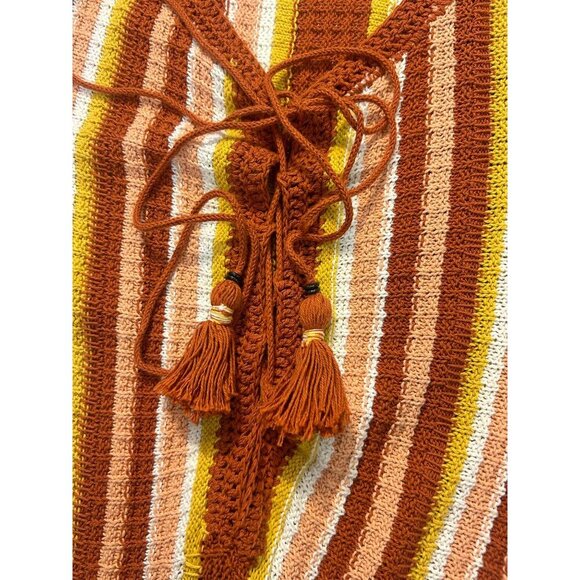 Free People Lollipop Lace Up Sweater Dress Sunset Combo Size Small - Picture 8 of 8